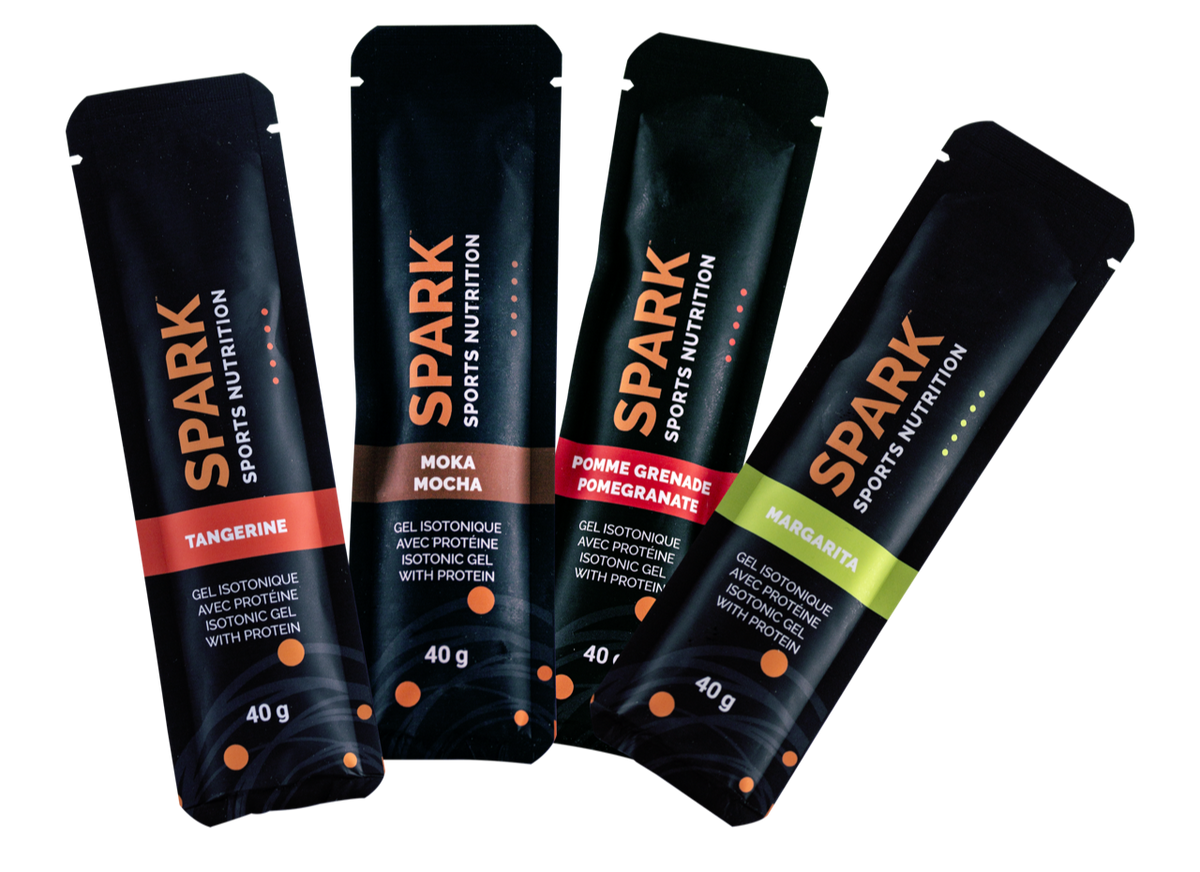 ISOTONIC PROTEIN GELS 4 Flavours available SPARK SPORTS NUTRITION